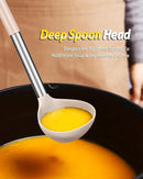 Silicone Pasta Fork and Ladle Spoon Set, Large Non Stick Kitchen Utensils for Cooking,Stirring,Serving Spaghetti, Soup, Sauce (KHAKI) by CozyNest Decor