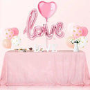 SquarePie Sequin Tablecloth 60 x 120 Inch Pink Sparkly Table Linen for Wedding Party by CozyNest Decor