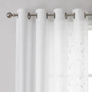 MIUCO Light Filtering Faux Linen Curtains, 84 Inches Long for Bedroom & Living Room, Pure White Floral Embroidered Solid Mix and Match, Semi Sheer Grommet Farmhouse Drapes, 2 Panels Set by CozyNest Decor