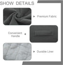 MeMoreCool Square Stuffed Pouf Ottoman Foot Rest, Floor Pouf Foot Stool with Foam Chunk Filling, Soft Stuffed Ottoman Footrest for Living Room, Dark Grey by CozyNest Decor