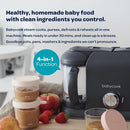 BEABA Babycook Duo 4 in 1 Baby Food Maker, Puree Steamer and Blender for Purees, Grinder with Auto Steam Cooking, Lrg 9.1 Cup Capacity, Makes 54 Servings in 20 Mins, Charcoal by TinyTreasures Baby Boutique