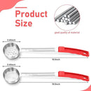 16 Pcs Portion Control Serving Spoons, Restaurant Measuring Serving Ladle Utensils, Portion Control Slotted Scoops for Weight Loss, Solid and Perforated Scoops(Red,2 oz) by CozyNest Decor