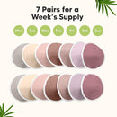 Organic Nursing Pads - 14 Washable Viscose Derived from Bamboo Breastfeeding Pads, Wash Bag, Reusable Breast Pads for Breastfeeding, Nipple Pads for Breastfeeding Essentials(Plum, M 3.9") by TinyTreasures Baby Boutique