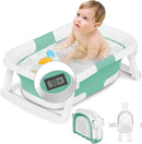 Collapsible Baby Bathtub,Baby Bath Tub with Soft Cushion & Thermometer,Baby Bathtub Newborn to Toddler 0-36 Months,Portable Travel Baby Tub by TinyTreasures Baby Boutique