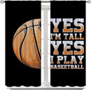 Basketball Blackout Curtains for Boy Girl Room Darkening Decor,Sport Theme Motto Dark Background Bedroom Living Room Home Rod Pocket Thermal Insulated Window Curtain/Drapes Panel,42x63 Inch… by TinyTreasures Baby Boutique