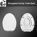 Elongated Toilet Seat with Toddler Seat Built In, Slow Close for Both Child & Adult Seats, Potty Training Seat, No Wiggle and Easy to Install, Detachable Toddler Seat for Longterm Usage, White by TinyTreasures Baby Boutique