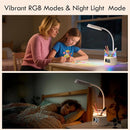 WILIT LED Desk Lamps for Home Office with Pen Holder, Table Lamp for Bedroom with USB Charging Port & Clock, RGB Night Light, Study Lamp for Kids Student, Desk Lamp for College Dorm Room Essentials by TinyTreasures Baby Boutique