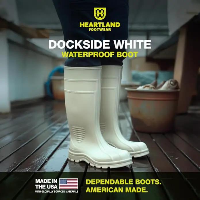 Heartland Dockside Waterproof Work Boots for Men and Women - Durable, Flexible PVC Boots for Marine Work with Easy On/Off, Slip-Resistant Outsoles, photo 2 of 7