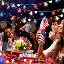4th of July Decorations 9.85FT Red White and Blue Star String Lights Pom Pom Star Lights Battery Operated with Timer Fairy Lights for Independence Day Memorial Patriotic Fourth of July Decor for Home by CozyNest Decor