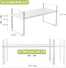 Expandable Cabinet Shelf Organizer Rack, Stackable Kitchen Counter Storage Shelves Stand, Adjustable Height Pantry Shelf Spice Rack (White, 1 Pack) by CozyNest Decor