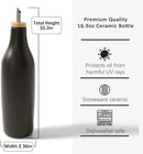 HOMCDALY Ceramic Olive Oil Dispenser for Kitchen, Stoneware 16oz Oil and Vinegar Bottles Dispenser, Kitchen Dispenser Bottle for EVOO Vinegar Syrups, Modern Farmhouse Design(B) by CozyNest Decor