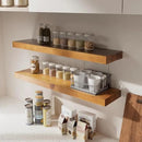 Habudda Floating Shelves, Wall Shelf for Bathroom Bedroom Kitchen, Natural Pine Real Wooden Shelves, Wall Mounted, 100% Pine, Set of 2, 30 Inches Long, Honey Oak by CozyNest Decor