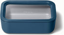 Caraway Glass Food Storage - 6.6 Cup Glass Container - Ceramic Coated Food Container - Non Toxic, Non Stick Lunch Box Container with Glass Lids - Dishwasher, Oven, & Microwave Safe - Navy by TinyTreasures Baby Boutique