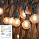 Outdoor LED String Lights, 50Ft with 52 Frosted White LED Globe Bulbs, Waterproof for Indoor/Outdoor Use, Perfect for Garden, Bistro, Pergola, Tents & Decorations, White by TinyTreasures Baby Boutique