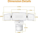 LEPOWER LED Security Lights Motion Sensor Light Outdoor, 38W 4200LM Light, 5500K, IP65 Waterproof, 3 Head Detected Flood Light for Garage, Yard, Porch (White) by GreenHaven Gardens