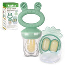 Haakaa Baby Fruit Food Feeder & Mini Freezer Nibble Tray Combo, Breastmilk Popsicle Molds for Cooling Relief, BPA Free Silicone Feeder for Safe Infant Self Feeding, 4 Month+ (Pea Green) by TinyTreasures Baby Boutique