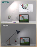 Addtam LED Desk Lamp with Pen Holder, Study Lamps with 3 Outlets 4 USB Charging Ports(2 USBC), 3 Color Modes Desk Light Touch Lamp, Small Desk Lamps for Home Office College Dorm Room Essentials by CozyNest Decor