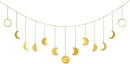 Mkono Moon Phase Wall Hanging Boho Aesthetic Room Decor Metal Moons Garland Hanging Art Bohemian Home Decoration for Girls Room Nursery Bedroom Livingroom Dorm, Ideal, Gold, 55" by CozyNest Decor