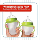 Botabee Baby Bottle Handle Grip for Comotomo 5 Ounce and 8 Ounce Silicone Bottles - Pack of 3 (Green) by TinyTreasures Baby Boutique