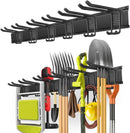 Garage Tool Organizer Wall Mount with 48 inches Rails and 6 Double-layer Hooks, Garden Tool Rack Heavy Duty, Garage Hanging Storage Rack For Yard Tools, Shovel, Shed by GreenHaven Gardens