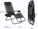 Nazhura Set of 2 Relaxing Recliners Patio Chairs Adjustable Steel Mesh Zero Gravity Lounge Chair Beach Chairs with Pillow and Cup Holder Black by CozyNest Decor