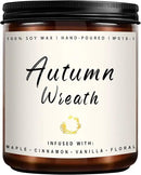 Auelife Fall Candle, Autumn Wreath Scented Soy Candles for Home, Aromatherapy Candle Gift Set for Women & Men, Cozy Fall Décor, 7oz – Perfect for Autumn Relaxation and Home Ambiance by CozyNest Decor