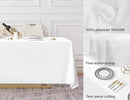 Surmente White Rectangle Tablecloth 90 x 132-inch Rectangular Polyester Table Cloth for Weddings, Banquets, or Restaurants by CozyNest Decor