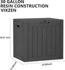 30 Gallon Deck Box Large Outdoor Storage for Patio Furniture,Outdoor Cushions,Garden Tools and Pool Supplies,Waterproof,Resin,Lockable(Black) by CozyNest Decor