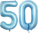 GOER Number 50 Balloons for 50th Birthday Party Decorations,42 Inch Jumbo Foil Helium Balloons for 50th Anniversary (Light Blue) by TinyTreasures Baby Boutique