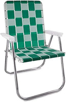 Lawn Chair USA Folding Aluminum Outdoor Patio Lawn Chair | Heavy-Duty Webbed Chairs for Camping, Sports, Beach, Yard & Tailgating | Lightweight Portable | Classic - Green/White by GreenHaven Gardens