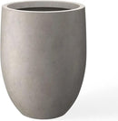 Kante 21.7" H Weathered Concrete Tall Planter, Large Outdoor Indoor Decorative Pot with Drainage Hole and Rubber Plug, Modern Round Style for Home and Garden by GreenHaven Gardens