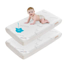 BEDLORE Waterproof Crib Mattress Protector 2 Pack, Ultra Soft Bamboo Viscose Crib Mattress Pad Cover, Noiseless Toddler Mattress Protector for Standard Baby Bed Size 52''x28'', White by TinyTreasures Baby Boutique