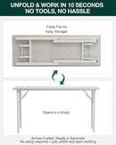 Frylr Small Folding Computer Desk – Portable 55.1 Inch Foldable Laptop Table, Collapsible and Compact for Easy and Fast Setup, Lightweight for Small Spaces, Home Craft and Study Use, White Ash by CozyNest Decor