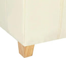 Adeco Faux Leather Storage Ottoman with Hinged Lid, 17.5 Inch High Cream White Square Cube Foot Stool with Storage, Upholstered Vanity Stool with Solid Wood Legs for Living Room, Bedroom, Dorm by CozyNest Decor