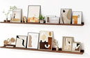 Floating Picture Ledge Shelves for Wall Set of 2, 55 Inches Picture Shelf with Ledge, Nursery Book Shelf for Toys Storage Kids Bookshelf Wall Mounted Living Room Bedroom Decor Frames, Walnut by CozyNest Decor