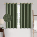 MIULEE 100% Blackout Linen Textured Curtains for Bedroom Solid Thermal Insulated Olive Green Grommet Room Darkening Curtains & Drapes Luxury Decor for Living Room Nursery 52 x 54 Inch (2 Panels) by TinyTreasures Baby Boutique