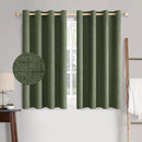 MIULEE 100% Blackout Linen Textured Curtains for Bedroom Solid Thermal Insulated Olive Green Grommet Room Darkening Curtains & Drapes Luxury Decor for Living Room Nursery 52 x 45 Inch (2 Panels) by TinyTreasures Baby Boutique