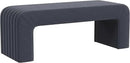 Modern Arch Channel Bedroom Bench Ottoman, 48" Entryway Bench and Shoe Rack, Soft Cushion Bench for Bedroom End of Bed, Ottoman Bench for Living Room, Bedroom, Entryway (Beach Blue Velvet) by CozyNest Decor