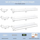 Picture Ledge Shelf for Wall, 36 inches Solid Pine Wood Nursery Book Shelves 3 Packs, Floating Ledge Shelves for Kids' Room Bedroom Bathroom Living Room Photo Frames Office Nursey Wall Decor, White by CozyNest Decor