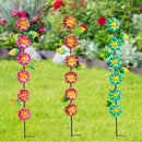 3Pack Flowers Decorative Garden Stakes,Spring Outdoor Metal Flowers Decorations,Metal Yard Art for Outside Patio Porch Decor（22.6 * 5.1IN） by CozyNest Decor