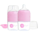 PopYum 5 oz Pink Anti-Colic Formula Making/Mixing/Dispenser Baby Bottles, 2-Pack with
