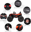 2 Seaters 24V Ride on UTV with Remote Control,10AH Battery, 400W Powerful Motors with 17" EVA Wheels, 20.5“ Seat Width Electric Ride Toy with Metal Suspension,LED Lights,Music,Horn (Red) by TinyTreasures Baby Boutique