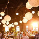 Paper Lanterns Decorative, White Hanging Round Chinese Lanterns with Lights for Wedding Anniversary Birthday Party 12 LED Light Pack of 12 by CozyNest Decor