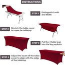 IVAPUPU 6FT Table Cloth for Rectangular Fitted Events Stretch Burgundy Table Covers Washable Cover Spandex Tablecloth Protector for Party, Wedding, Cocktail, Banquet, Festival by CozyNest Decor
