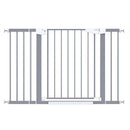 Cumbor 29.7-48" Baby Gate for Stairs, Mom's Choice Awards Winner-Dog Gates for Doorways, Auto Close Safety Pet Gate for Dogs Indoor, Easy Install Pressure Mounted Child Gate with Walk Thru Door, Gray by TinyTreasures Baby Boutique