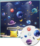 Quanhaigou Blue Purple Galaxy Wall Decals, Removable Sticker,The Art Magic 3D Milky Way Cosmic Stars Spacecraft Dreamscape Home Decor for Bedroom Living Room Floor Ceiling Kids Room by CozyNest Decor