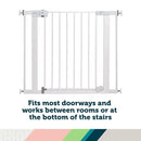 Safety 1st Easy Install Baby Gate for Doorways, Auto-Close Pressure-Mounted Magnetic Latch, Indoor Dog Gates, No Drilling, Fits 29"-38", Grey by TinyTreasures Baby Boutique