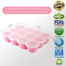 Samuelworld Baby Breast Milk and Food Storage Container, 12 Portions x 2.5oz, Stackable Food Grade Silicone Tray with Clip-On Hard Lid for Homemade Purees, Vegetables & Fruits - Pink by TinyTreasures Baby Boutique
