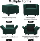 Belffin Modular Sofa Couch with Storage Seats Velvet 3 Seater Sofa for Living Room Green by CozyNest Decor