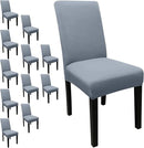 JQinHome Dining Room Chair Covers Set of 12, High Stretch Chair Slipcover Removable Washable Chair Seat Protector Cover for Home Party Hotel Wedding Ceremony (Light Grey) by CozyNest Decor